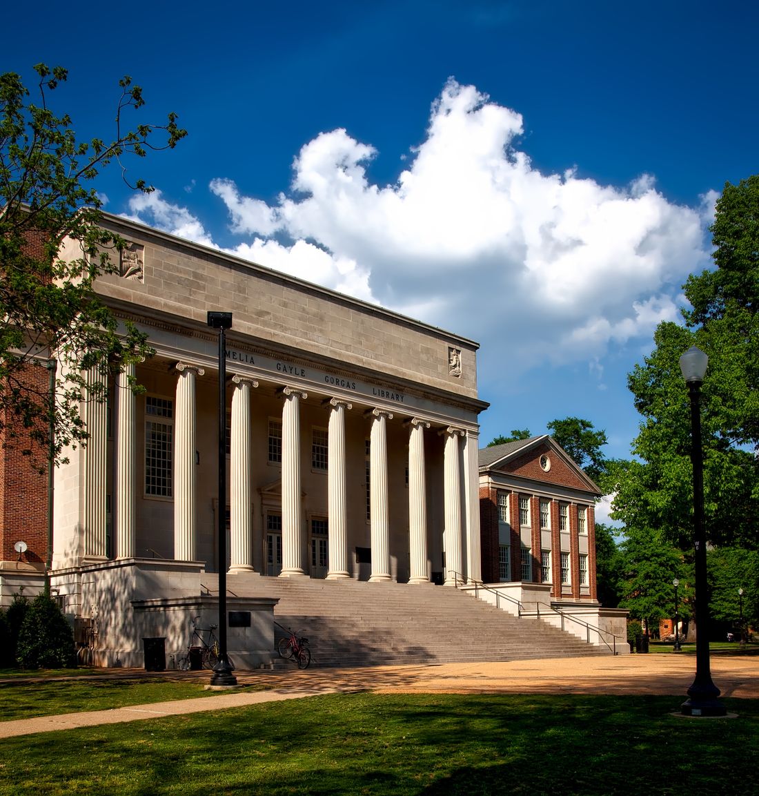 Historic university building and campus